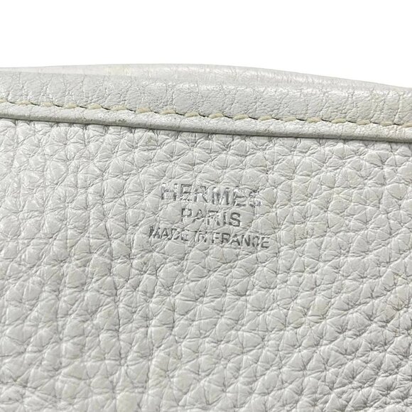 Auth HERMES Evelyne II GM - White Taurillon Clemence Square L Shoulder Bag - Picture 6 of 16